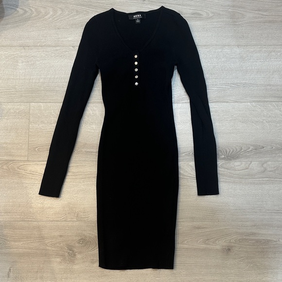 Dresses & Skirts - Elegant Black Long Sleeve Sweater Dress